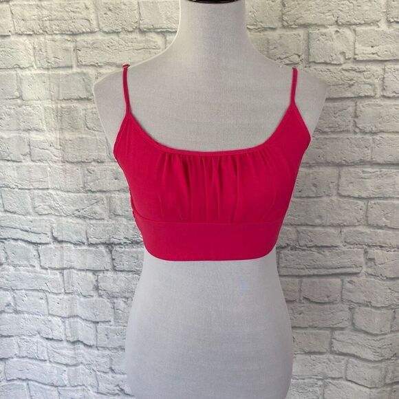 Sason women S crop tank top w/adjustable straps and elastic back pink - Picture 1 of 8